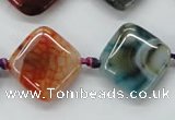 CAA555 15.5 inches 20*20mm diamond dyed madagascar agate beads