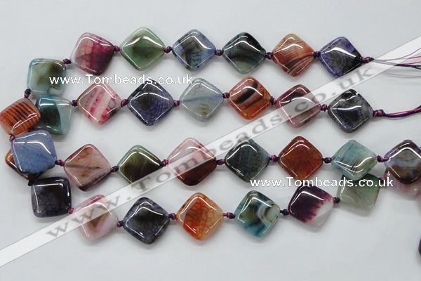 CAA555 15.5 inches 20*20mm diamond dyed madagascar agate beads