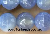 CAA5551 15 inches 8mm faceted round AB-color banded agate beads