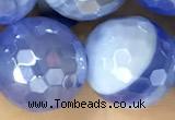 CAA5553 15 inches 12mm faceted round AB-color banded agate beads