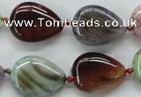 CAA557 15.5 inches 15*20mm flat teardrop dyed madagascar agate beads