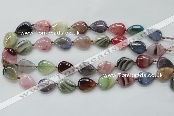 CAA557 15.5 inches 15*20mm flat teardrop dyed madagascar agate beads