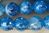 CAA5582 15 inches 6mm faceted round AB-color banded agate beads