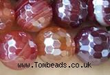 CAA5590 15 inches 6mm faceted round AB-color banded agate beads