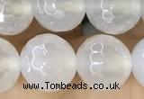 CAA5626 15 inches 8mm faceted round AB-color white agate beads