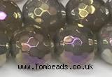 CAA5648 15 inches 12mm faceted round AB-color grey agate beads