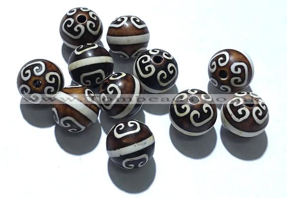 CAA5712 10mm round tibetan agate dzi beads wholesale