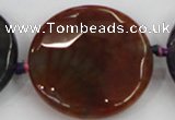 CAA574 15.5 inches 45mm faceted flat round dragon veins agate beads