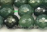 CAA5746 15 inches 8mm faceted round moss agate beads