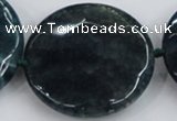 CAA575 15.5 inches 45mm faceted flat round dragon veins agate beads