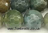 CAA5753 15 inches 12mm faceted round Indian agate beads