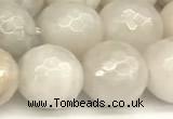 CAA5768 15 inches 12mm faceted round white crazy lace agate beads