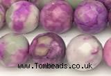 CAA5771 15 inches 8mm faceted round colorfull crazy lace agate beads