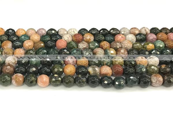 CAA5775 15 inches 6mm faceted round ocean agate beads