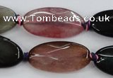 CAA578 15.5 inches 15*30mm faceted oval dragon veins agate beads