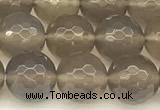 CAA5787 15 inches 10mm faceted round grey agate beads