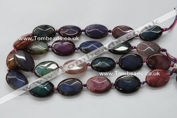 CAA579 15.5 inches 20*30mm faceted oval dragon veins agate beads