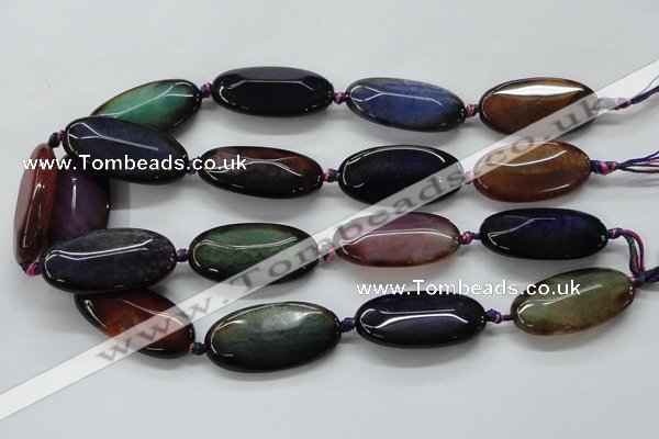 CAA580 15.5 inches 20*40mm faceted oval dragon veins agate beads