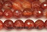 CAA5835 15 inches 6mm faceted round banded agate beads