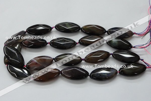 CAA584 15.5 inches 19*38mm faceted marquise dragon veins agate beads