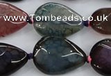 CAA586 15.5 inches 18*25mm faceted teardrop dragon veins agate beads