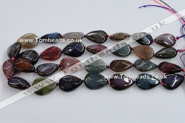 CAA586 15.5 inches 18*25mm faceted teardrop dragon veins agate beads