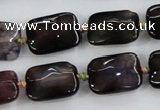 CAA589 15.5 inches 13*18mm faceted rectangle dragon veins agate beads