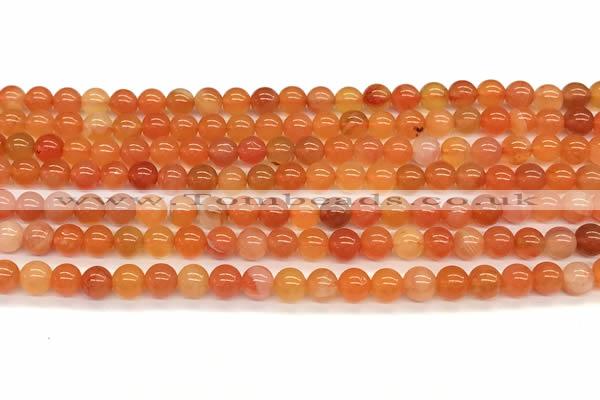 CAA5924 15 inches 6mm round red botswana agate beads