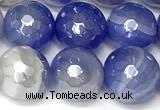 CAA5942 15 inches 10mm faceted round AB-color banded agate beads