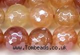 CAA5970 15 inches 8mm faceted round AB-color line agate beads