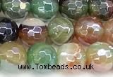 CAA5973 15 inches 6mm faceted round AB-color line agate beads