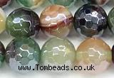 CAA5974 15 inches 8mm faceted round AB-color line agate beads