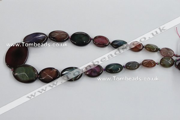 CAA598 16*20mm – 30*40mm faceted oval dragon veins agate beads