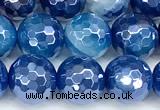 CAA5992 15 inches 8mm faceted round AB-color line agate beads