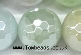 CAA6004 15 inches 14mm faceted round AB-color line agate beads