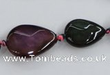 CAA601 15*20mm – 30*40mm faceted teardrop & oval dragon veins agate beads