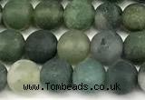 CAA6070 15 inches 4mm round matte moss agate beads