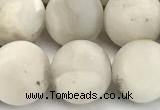 CAA6078 15 inches 10mm round matte white crazy lace agate beads