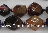 CAA608 15.5 inches 15*20mm faceted nuggets dragon veins agate beads