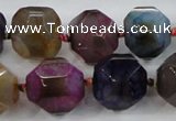 CAA609 15.5 inches 15*15mm faceted nuggets dragon veins agate beads