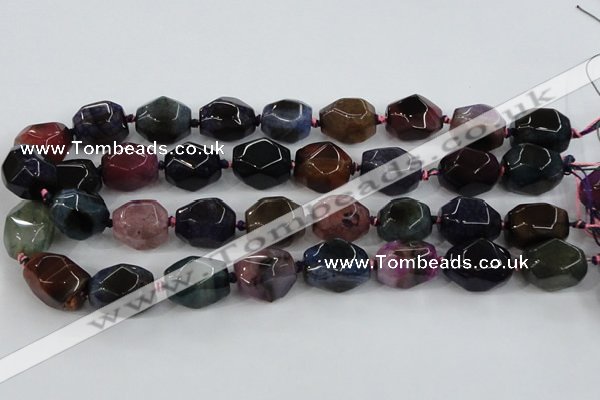 CAA610 15.5 inches 16*20mm faceted nuggets dragon veins agate beads