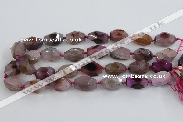 CAA611 15.5 inches 18*25mm faceted nuggets dragon veins agate beads