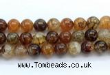 CAA6114 15.5 inches 12mm round dragon vein agate gemstone beads