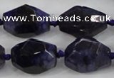 CAA612 15.5 inches 18*25mm faceted nuggets dragon veins agate beads