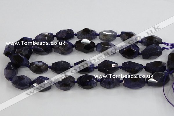 CAA612 15.5 inches 18*25mm faceted nuggets dragon veins agate beads