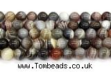 CAA6140 15 inches 10mm round Botswana agate beads wholesale