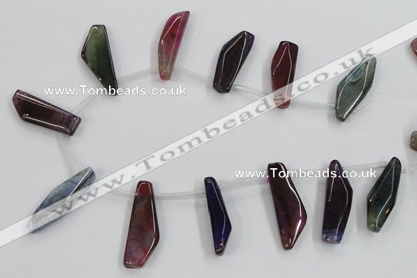 CAA624 top-drilled 15*42mm freeform dragon veins agate beads