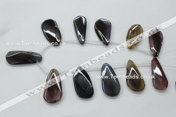 CAA625 top-drilled 25*50mm freeform dragon veins agate beads