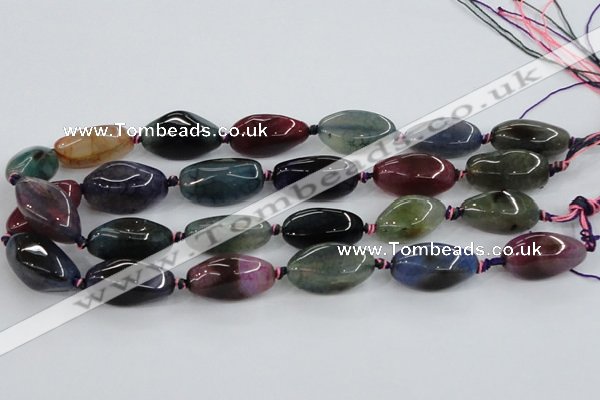 CAA626 15.5 inches 15*30mm nuggets dragon veins agate beads