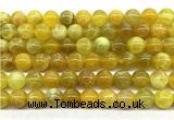 CAA6279 15 inches 10mm round yellow fire agate beads